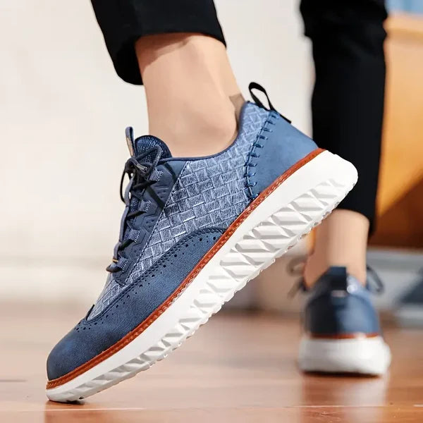 OXFORD オックスフォードリッジ レザースニーカー ブルー 着用