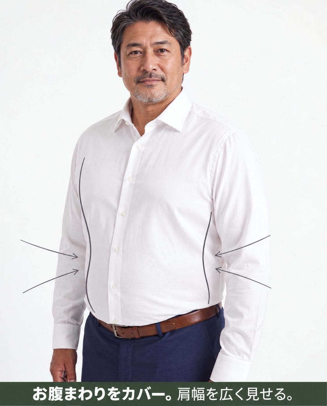 AOKAWA  バンブーファイバー ノーアイロンビジネスシャツ
