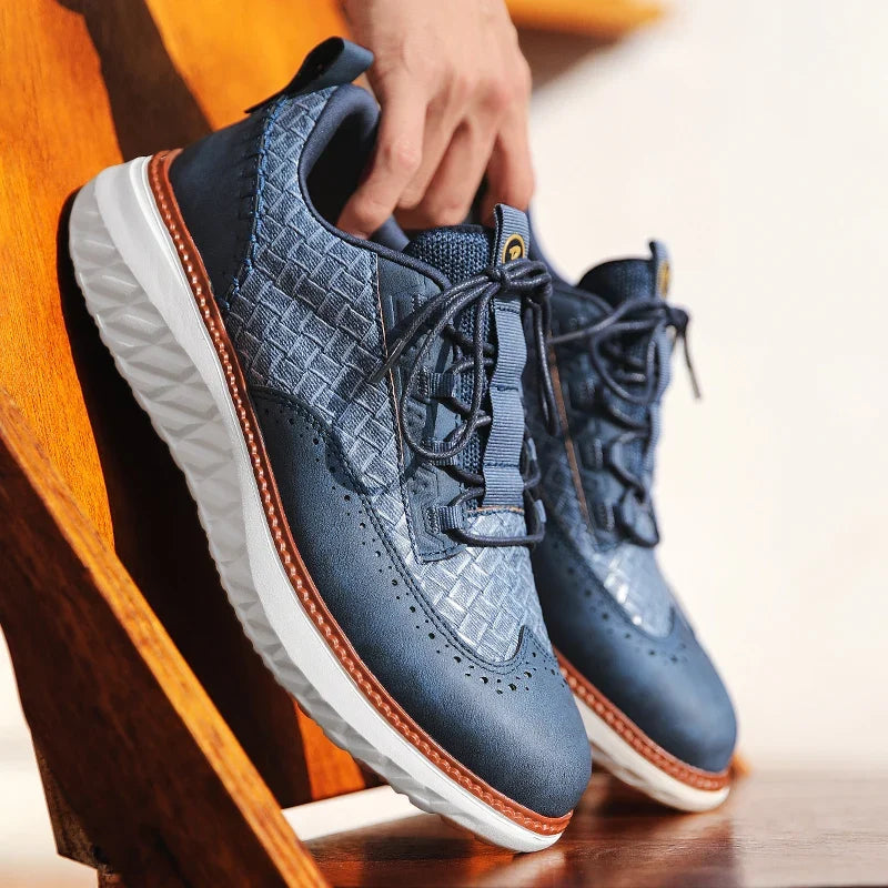 OXFORD オックスフォードリッジ レザースニーカー ブルー